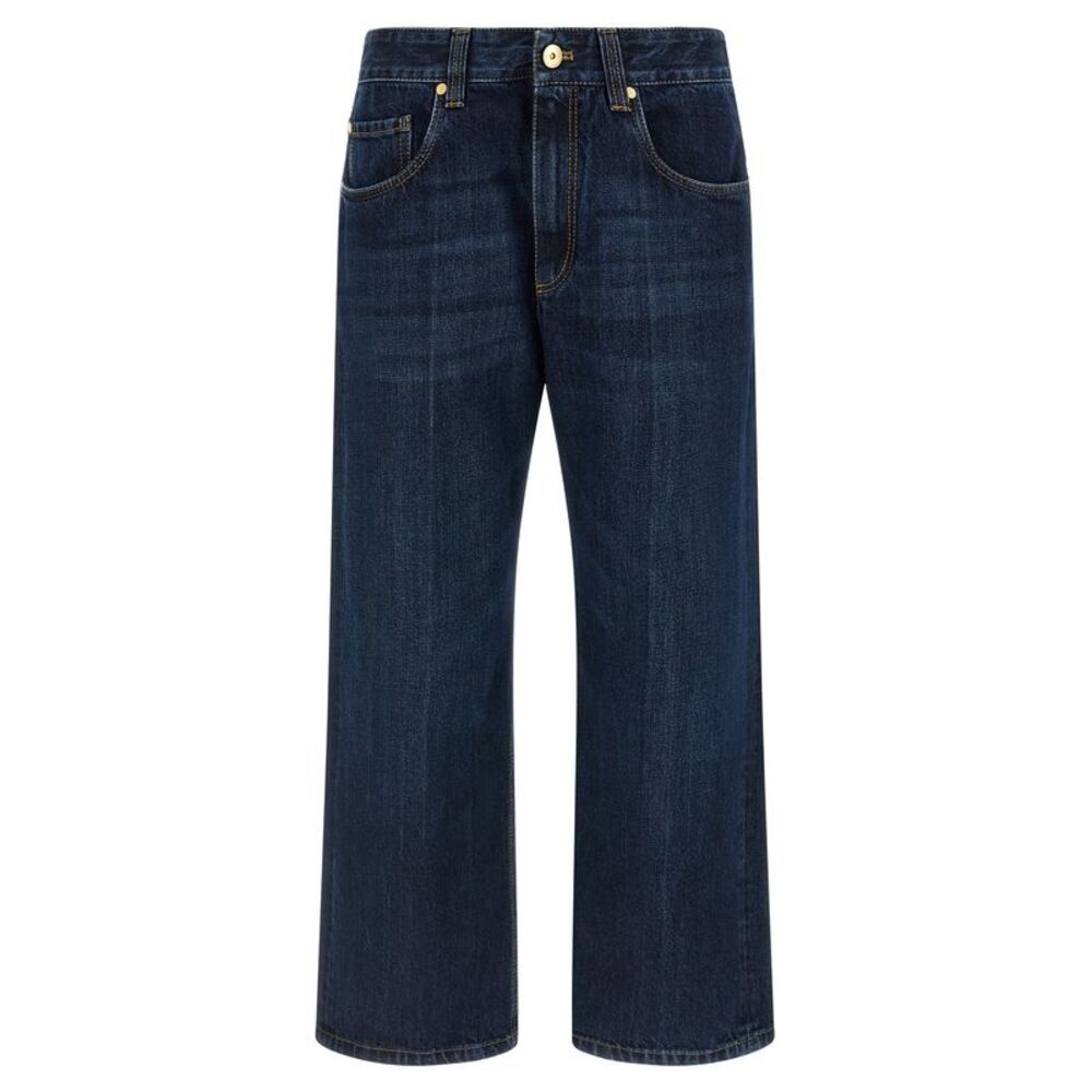 Brunello Cucinelli Blue Cotton Cropped Women's Jeans
